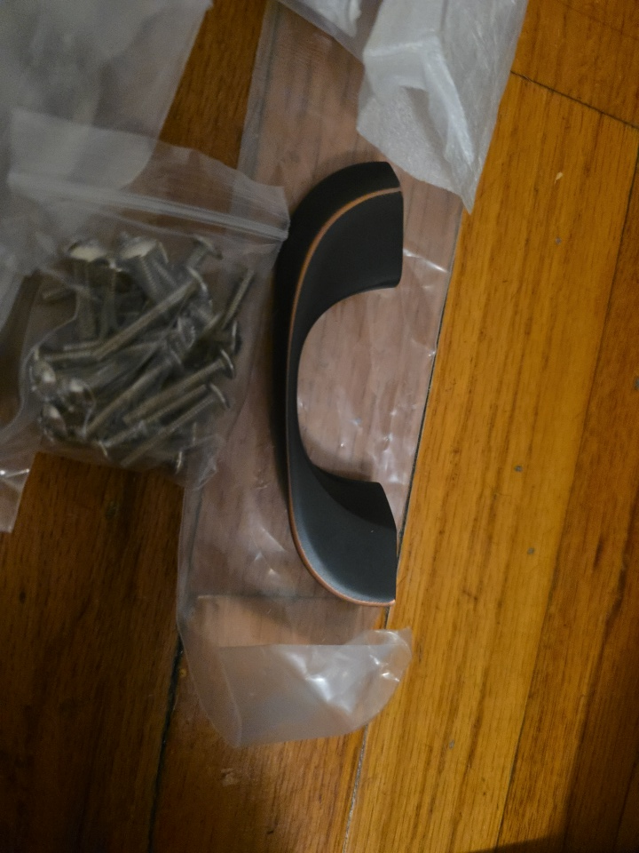 Cabinet Drawer Pulls with Screws Matte Black and Copper