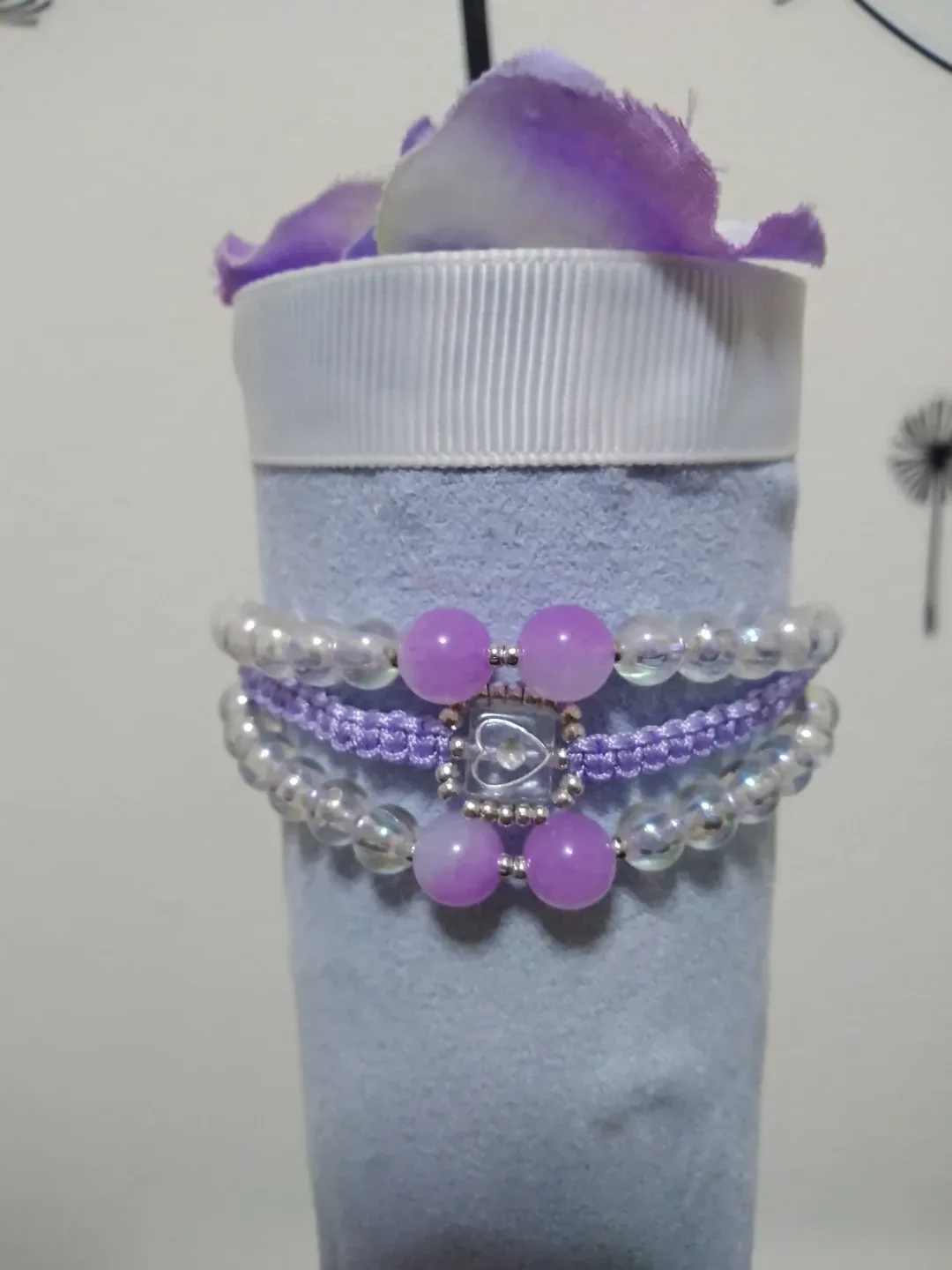 3 Strand Macrame Heart Bracelet thumbnail