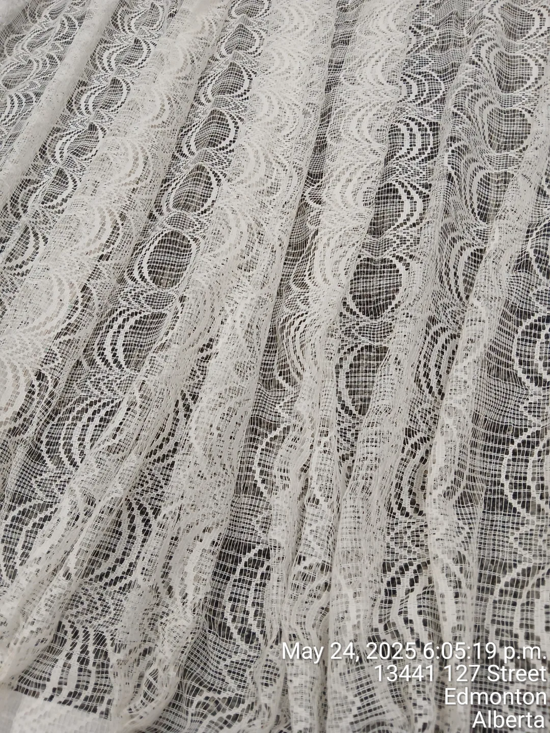 Off-white Lace Curtain  approx. 41inch x 78inch = $20 x 2 = $40 thumbnail