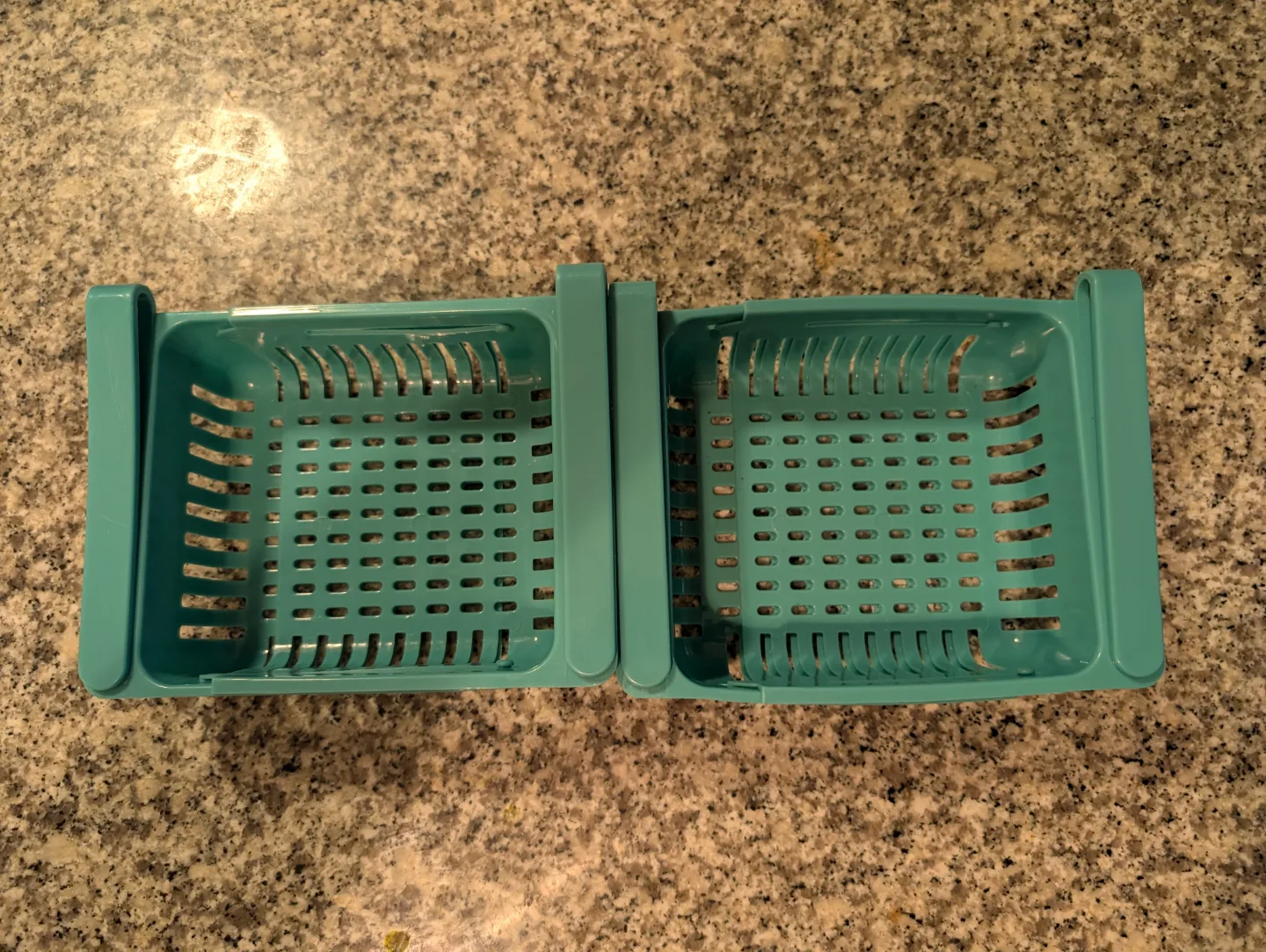 Set of Two Teal Plastic Under-Shelf Baskets thumbnail