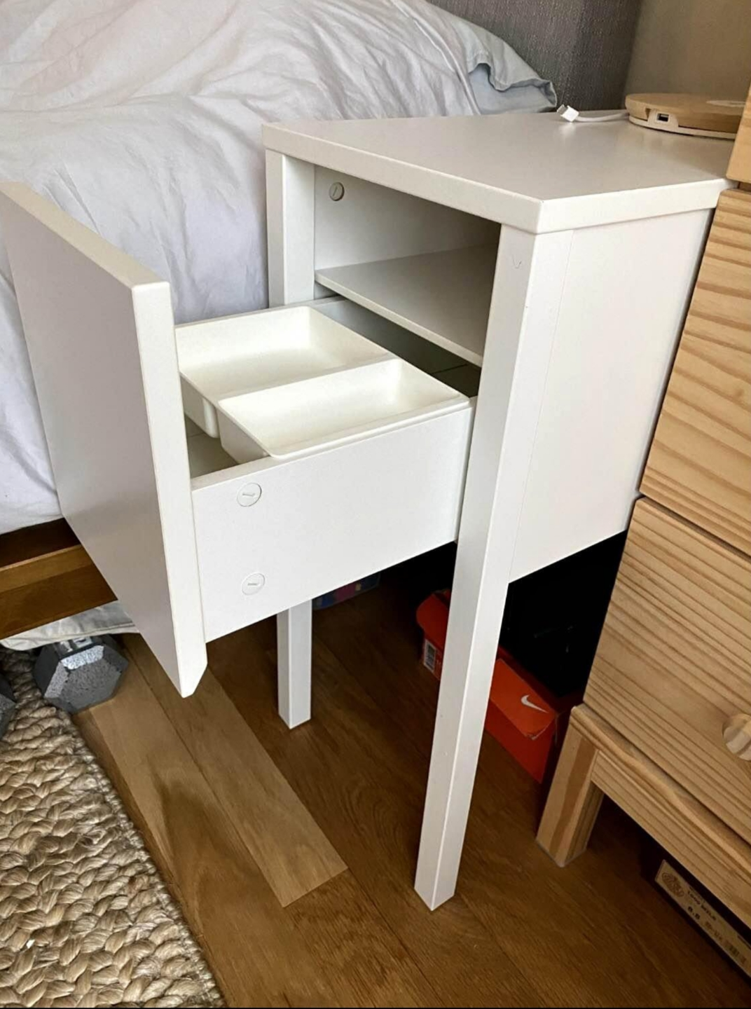 IKEA Nordli narrow nightstand bedside table
