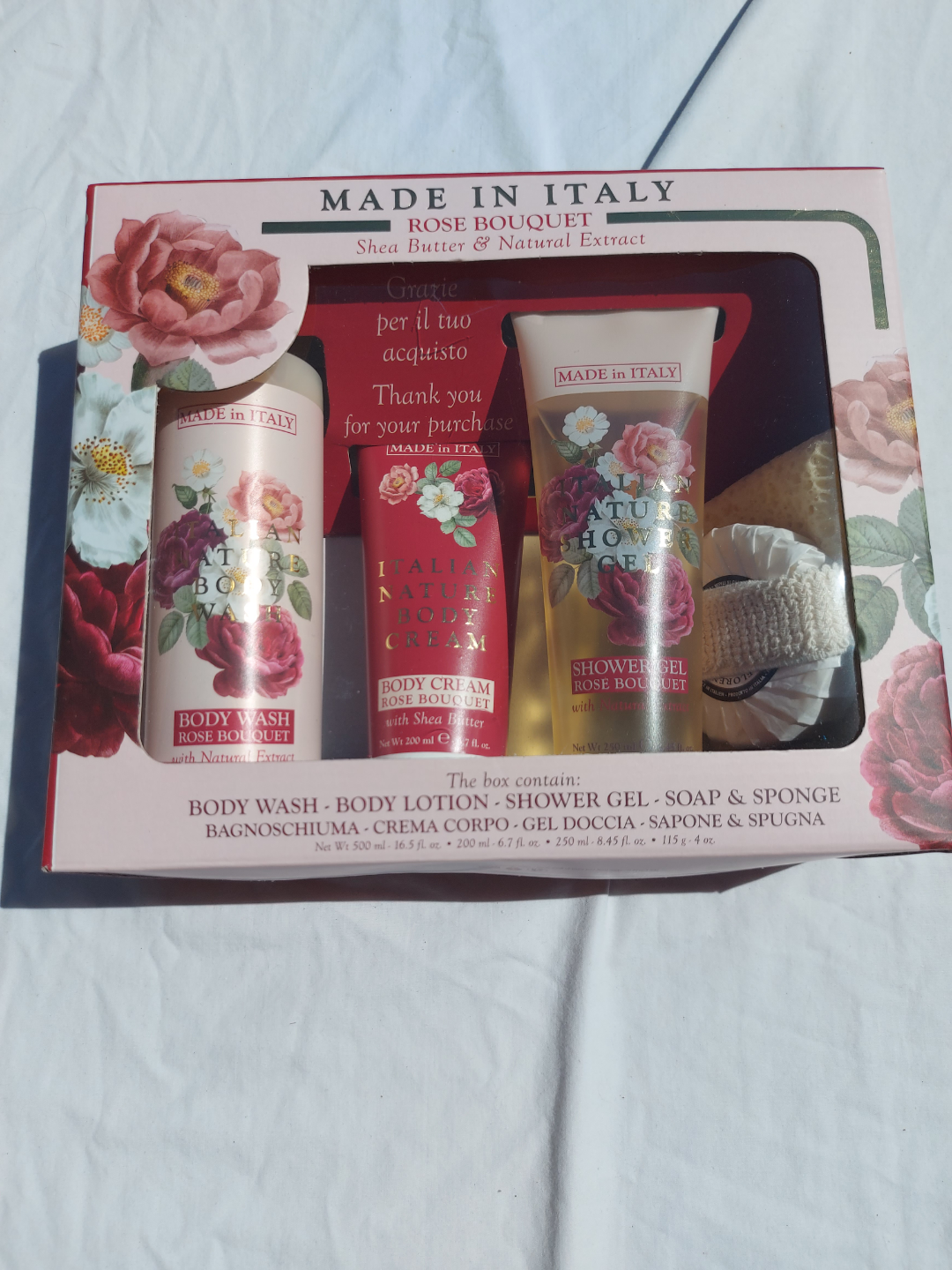 Italian Natural Rose Bouquet Gift Set
