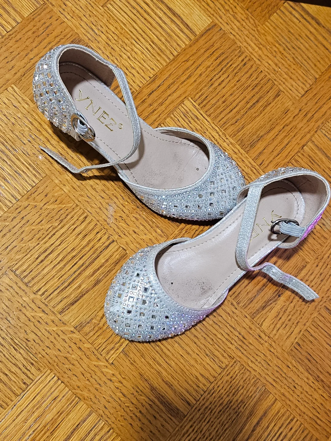 Girls' Silver Rhinestone Dress Shoes thumbnail