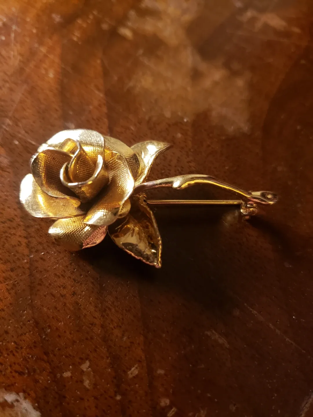 Gold-tone Rose Brooch thumbnail