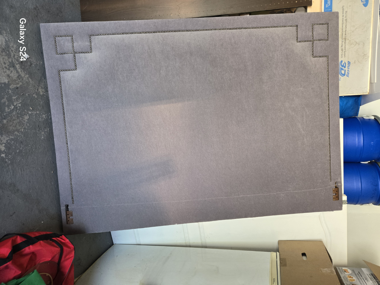 Grey Velvet Headboard