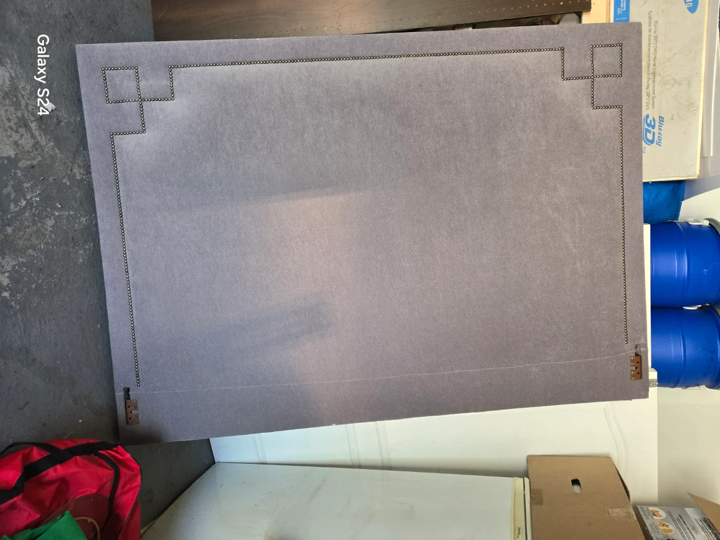Grey Velvet Headboard thumbnail