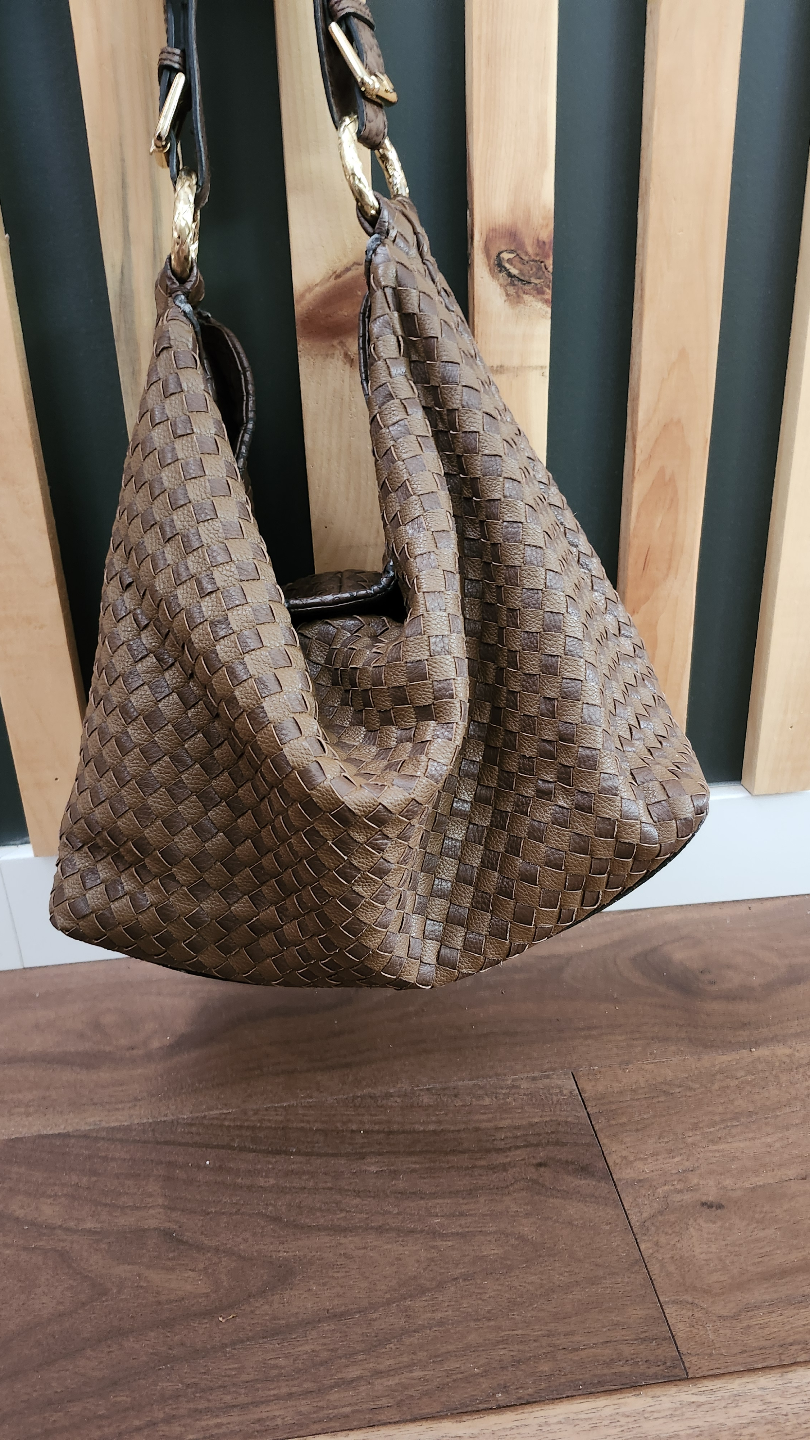 Brown Woven Leather Hobo Bag - photo 2