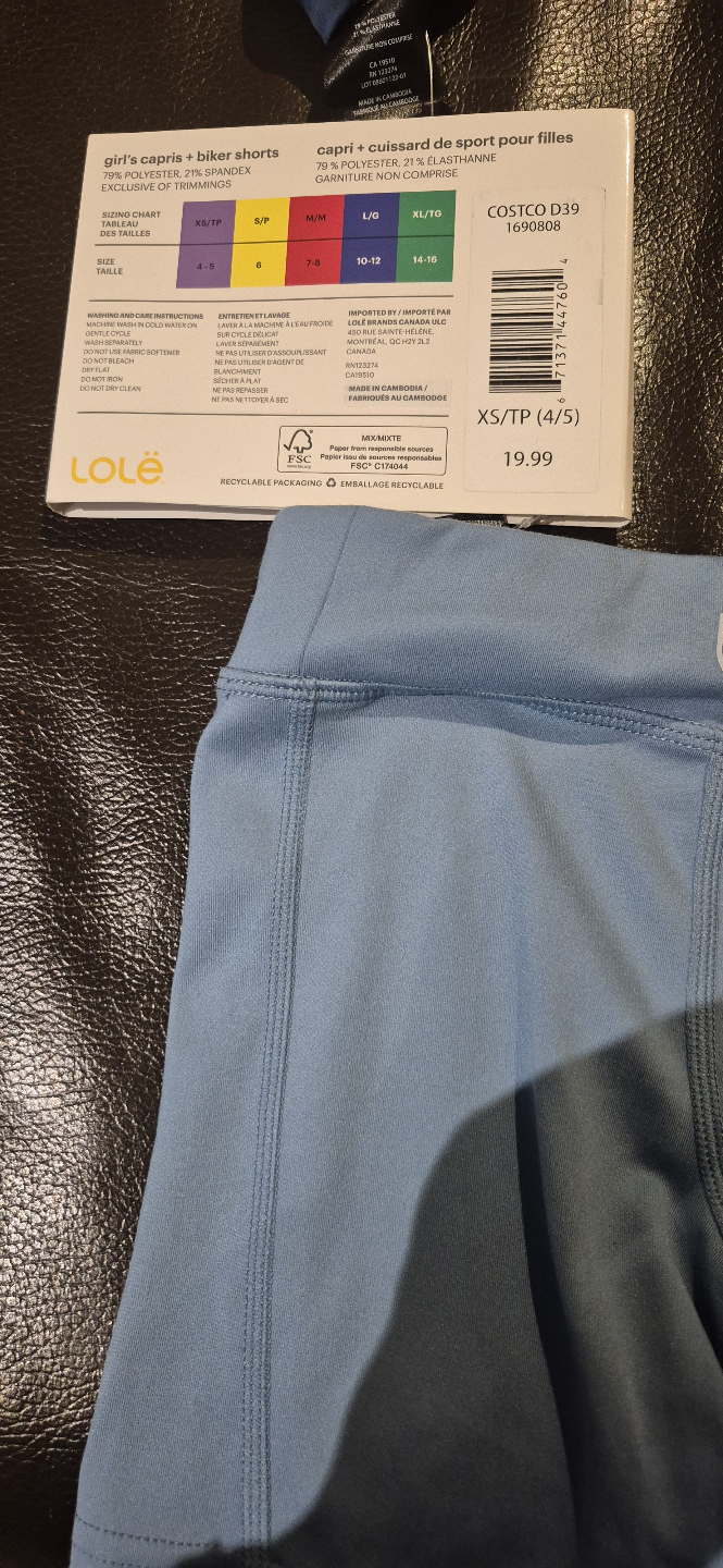 LOLë Girls' Capris & Biker Shorts  - Tie Dye Baby Blue - photo 3