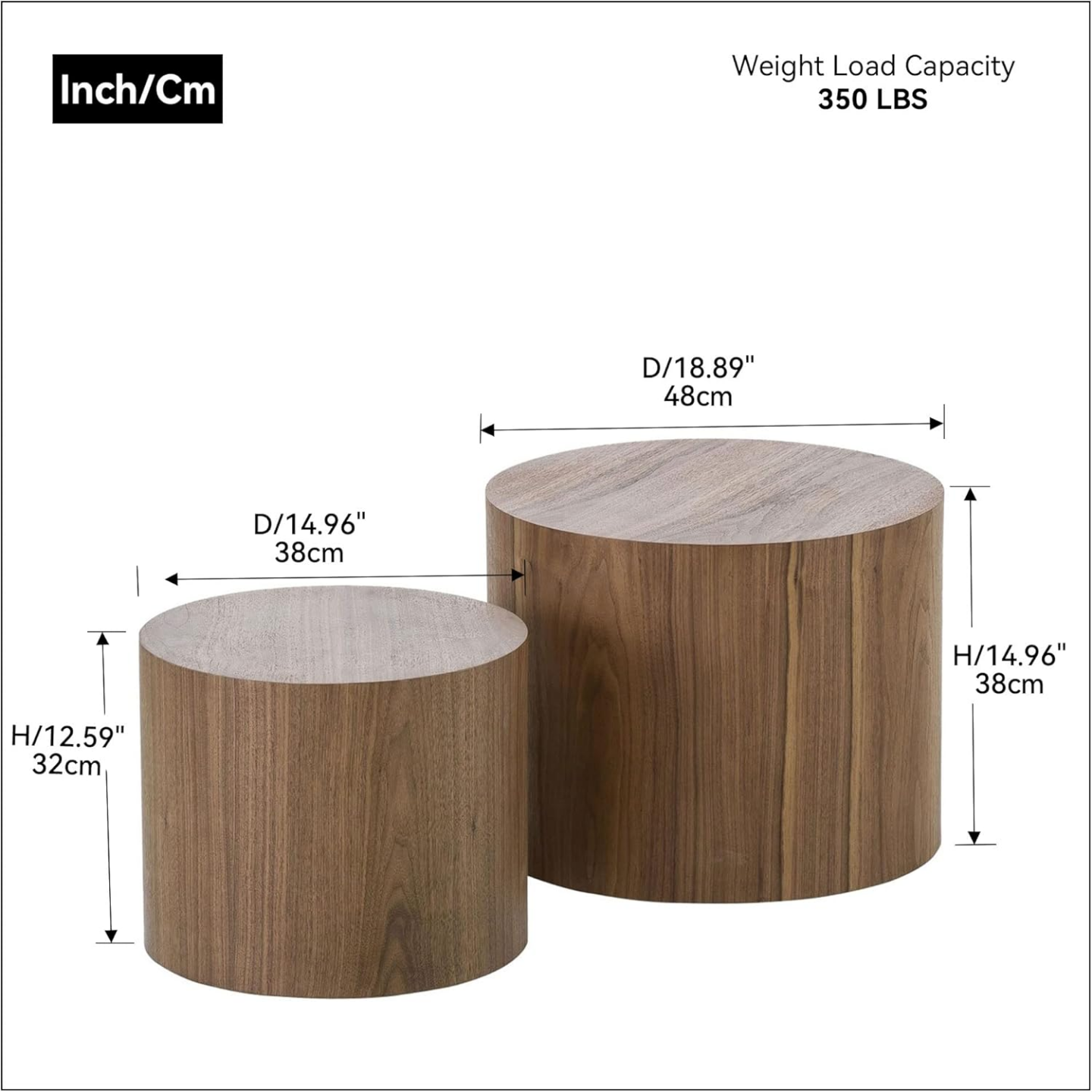 Nested Cylinder End Tables - Set of Two - photo 2