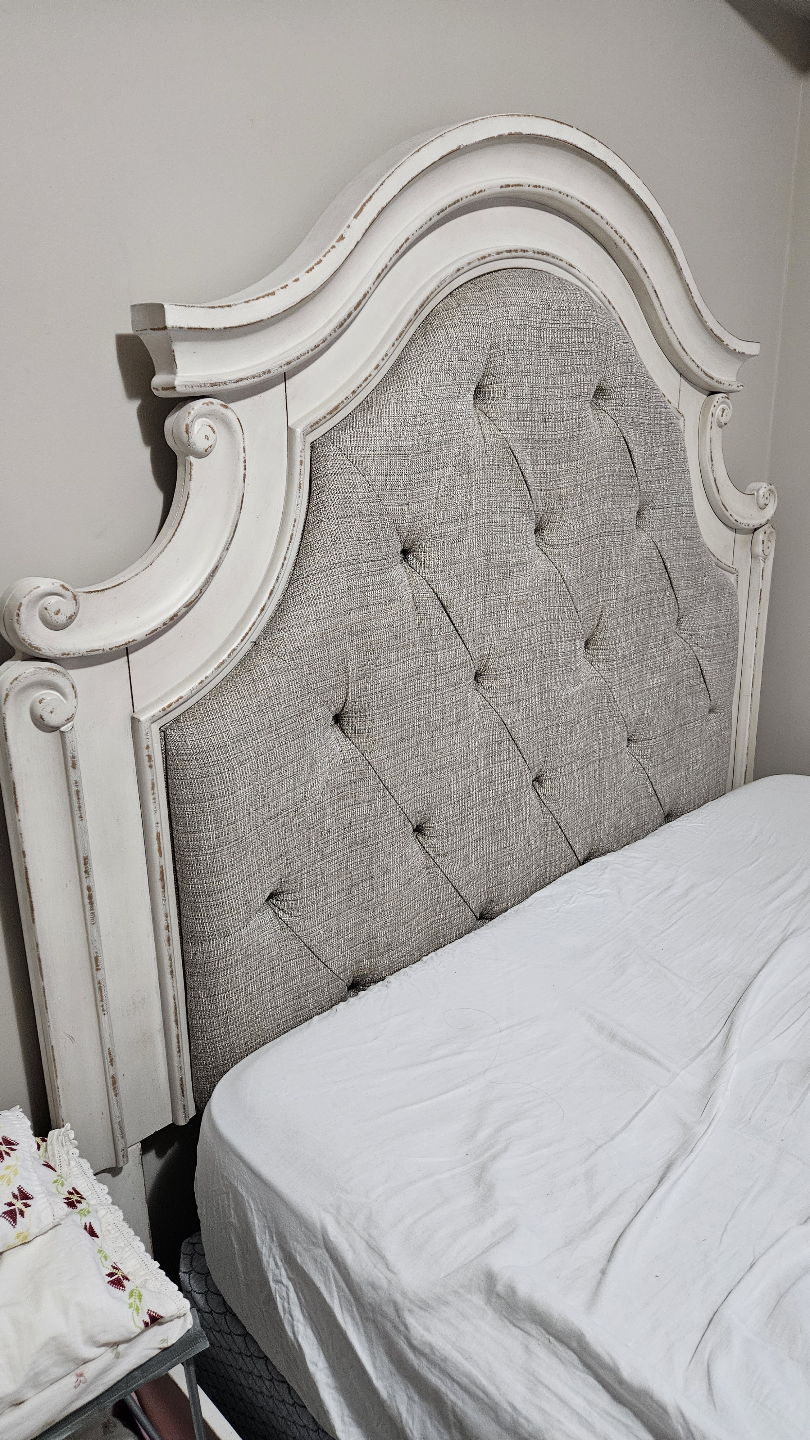 Queen Size Headboard Bed Frame - Antique White (MOVİNG SALE) - photo 5