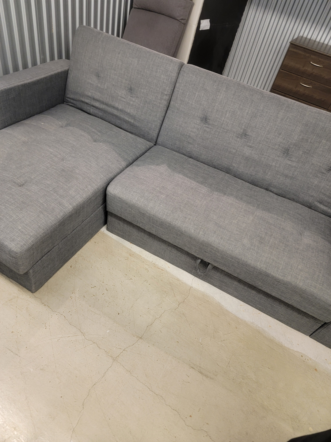 Grey Sectional Sofa Bed with Storage - photo 2