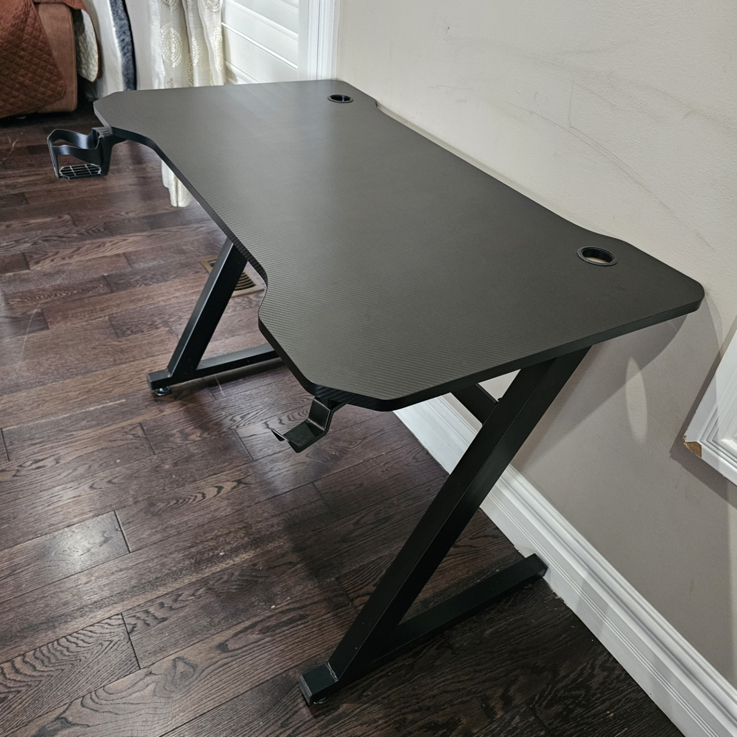 Gaming Desk with Cup and Headphone Holders