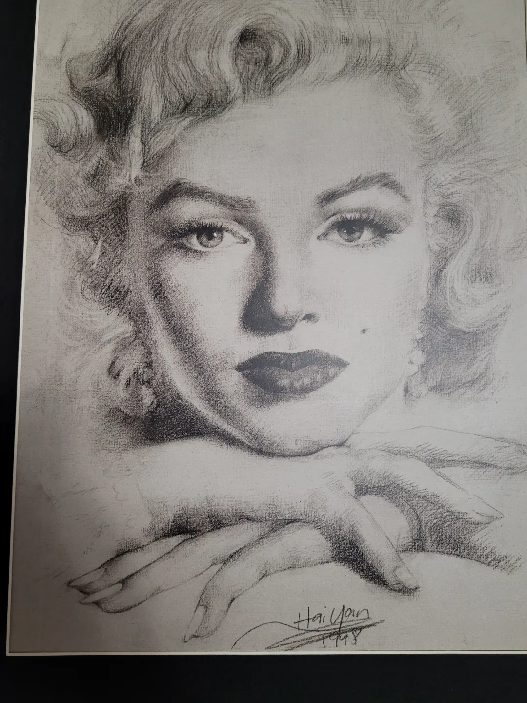 Marilyn Monroe Pencil Sketch Litho & Photo Print on wood image indicator(6)