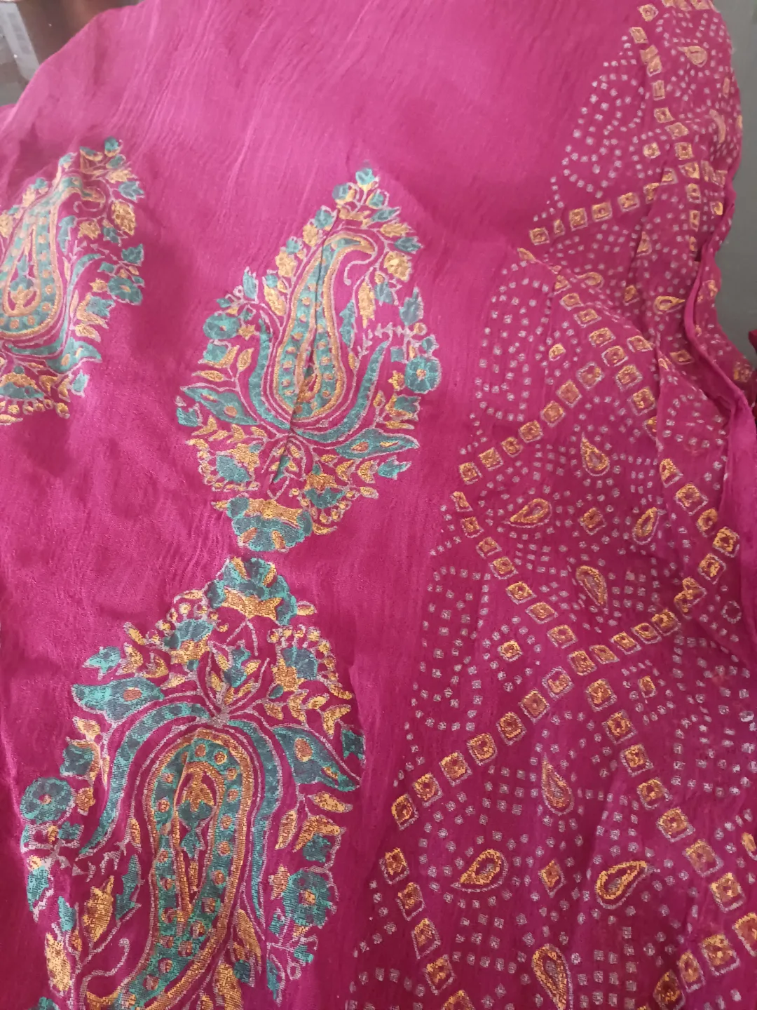 Bandhani Print Maroon Dupatta thumbnail