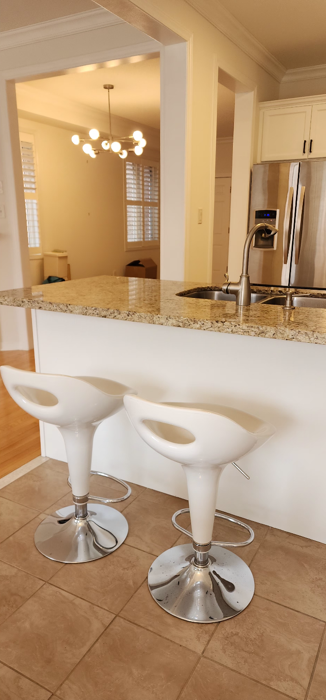 Pair of White Kitchen Counter bar Stools - photo 3