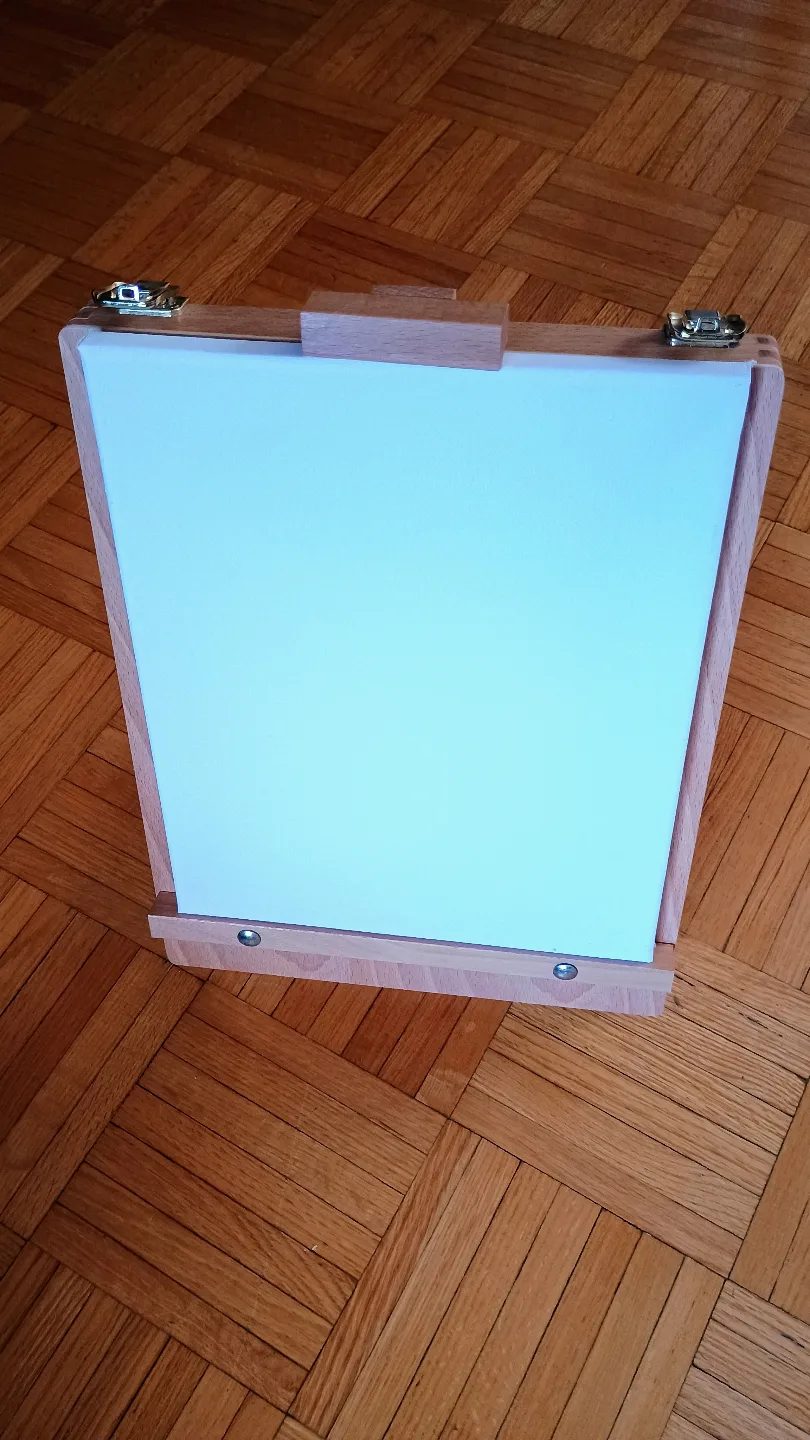 Portable Wooden Artist's Easel and Case with Paint and Supplies image indicator(3)