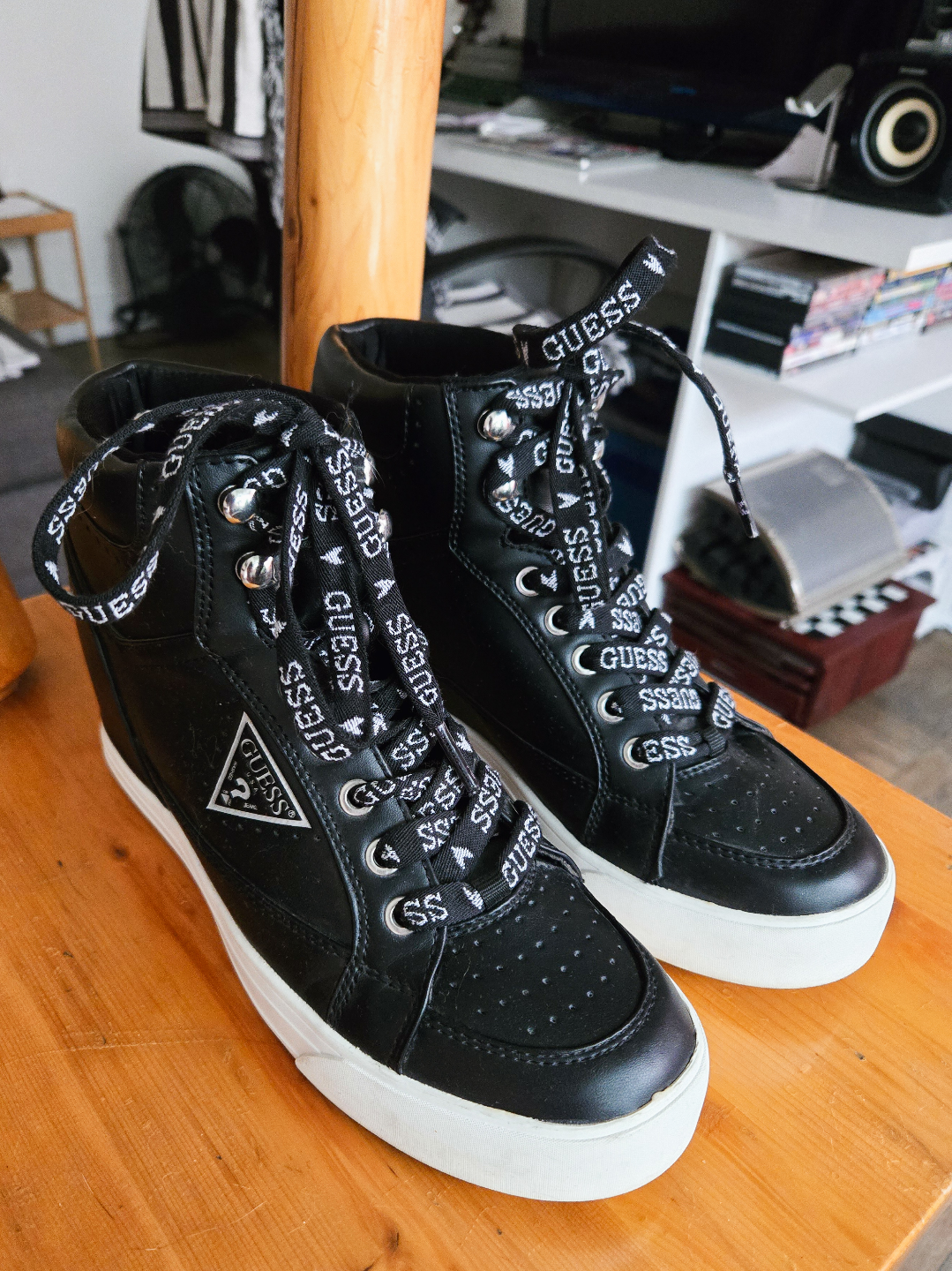 GUESS Black Wedge Sneakers Limited Size 9 - photo 4