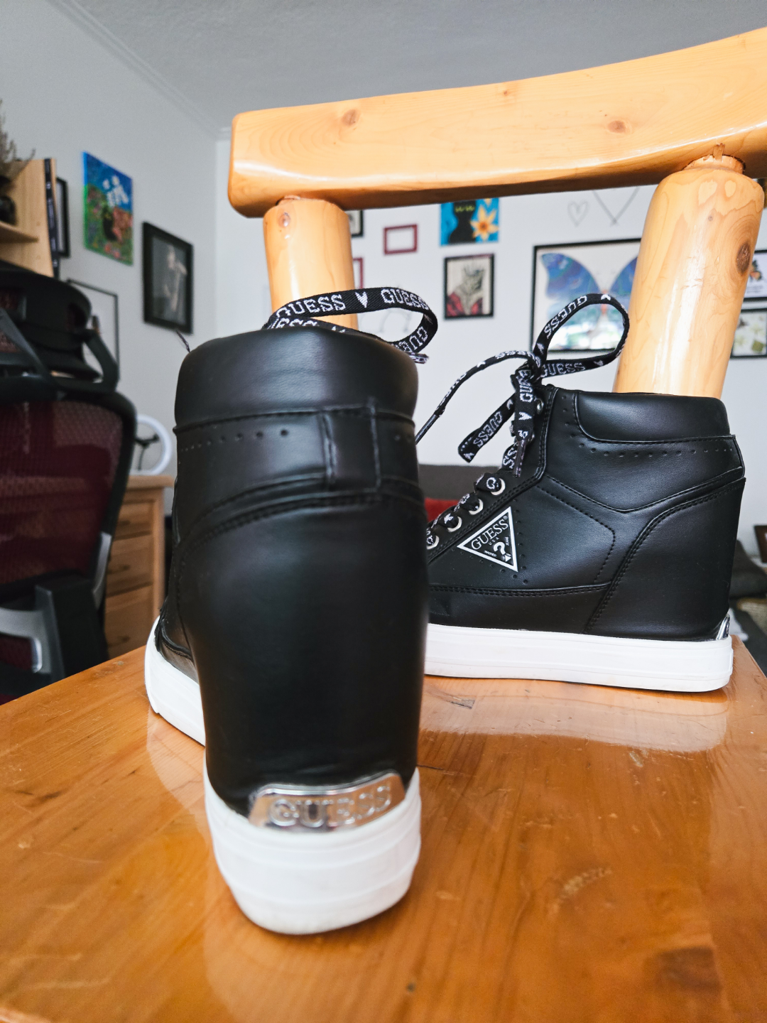 GUESS Black Wedge Sneakers Limited Size 9 - photo 5