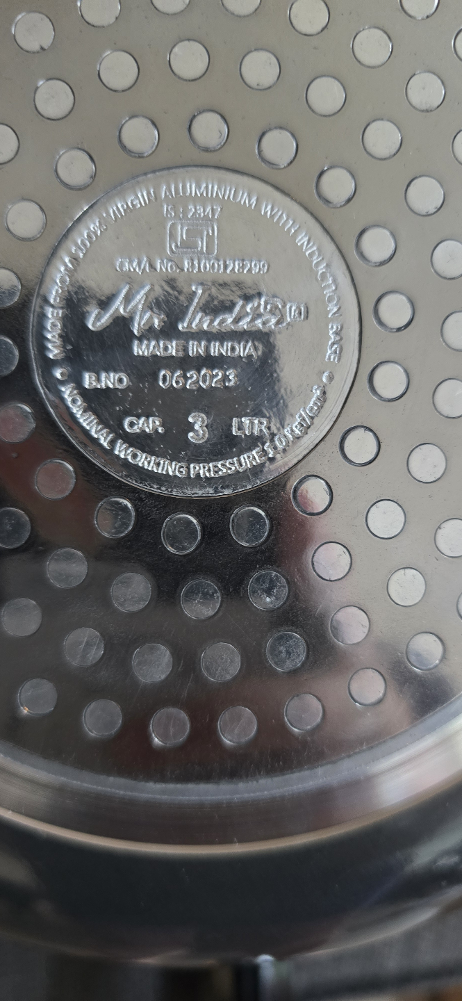 3 Litre Mr. India Pressure Cooker - photo 3