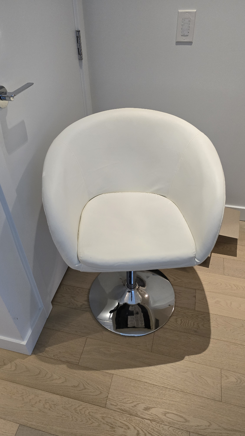 White Swivel Accent Chair