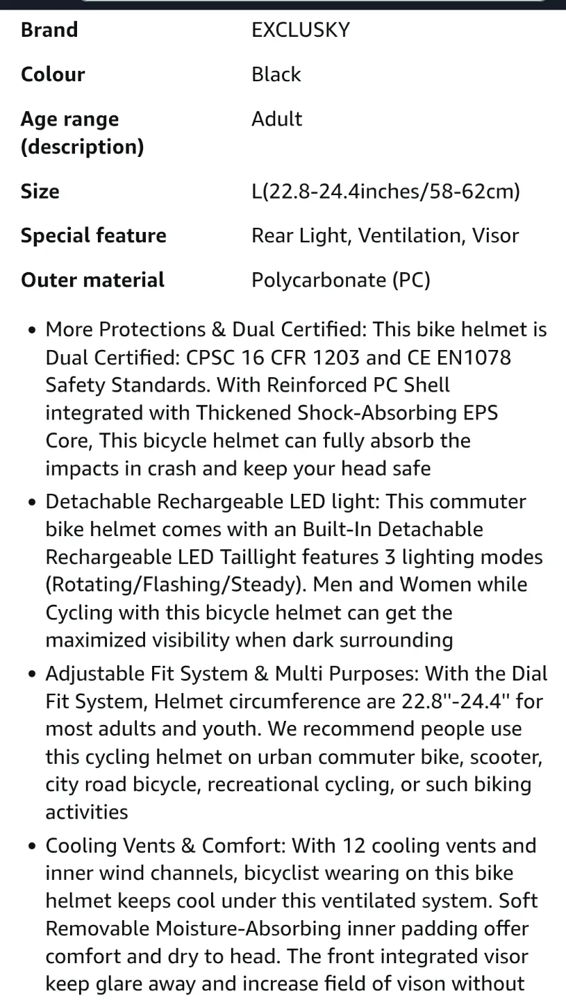 Adult Bike Helmet with Rechargeable Safety Light image indicator(6)