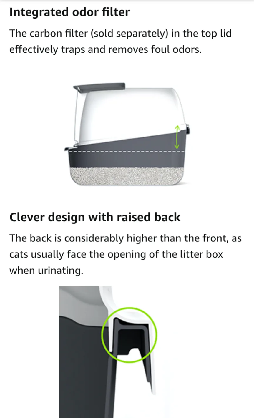 Catit Jumbo Airsift Litter Box w. 2 Air filters image indicator(7)