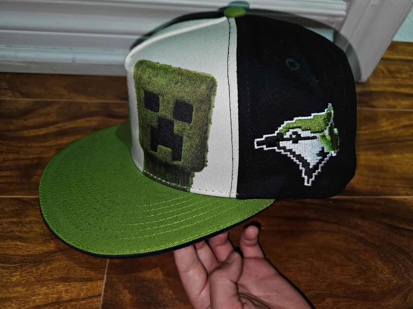 Minecraft Movie Blue Jays Creeper Snapback Hat image indicator(2)