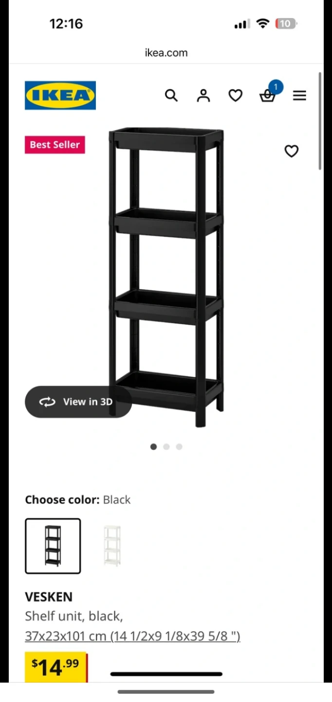 IKEA VESKEN 4-shelf unit, New - photo 2