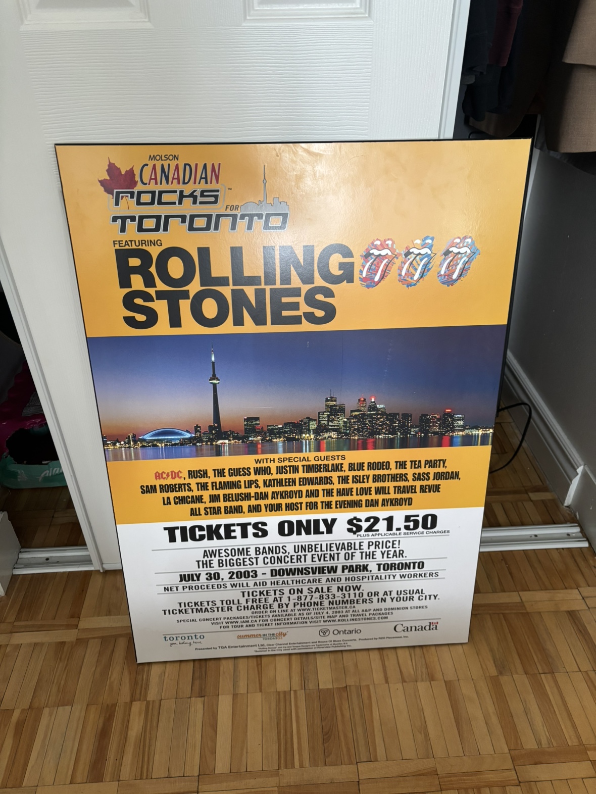 Vintage Rolling Stones Toronto 2003 Concert Poster