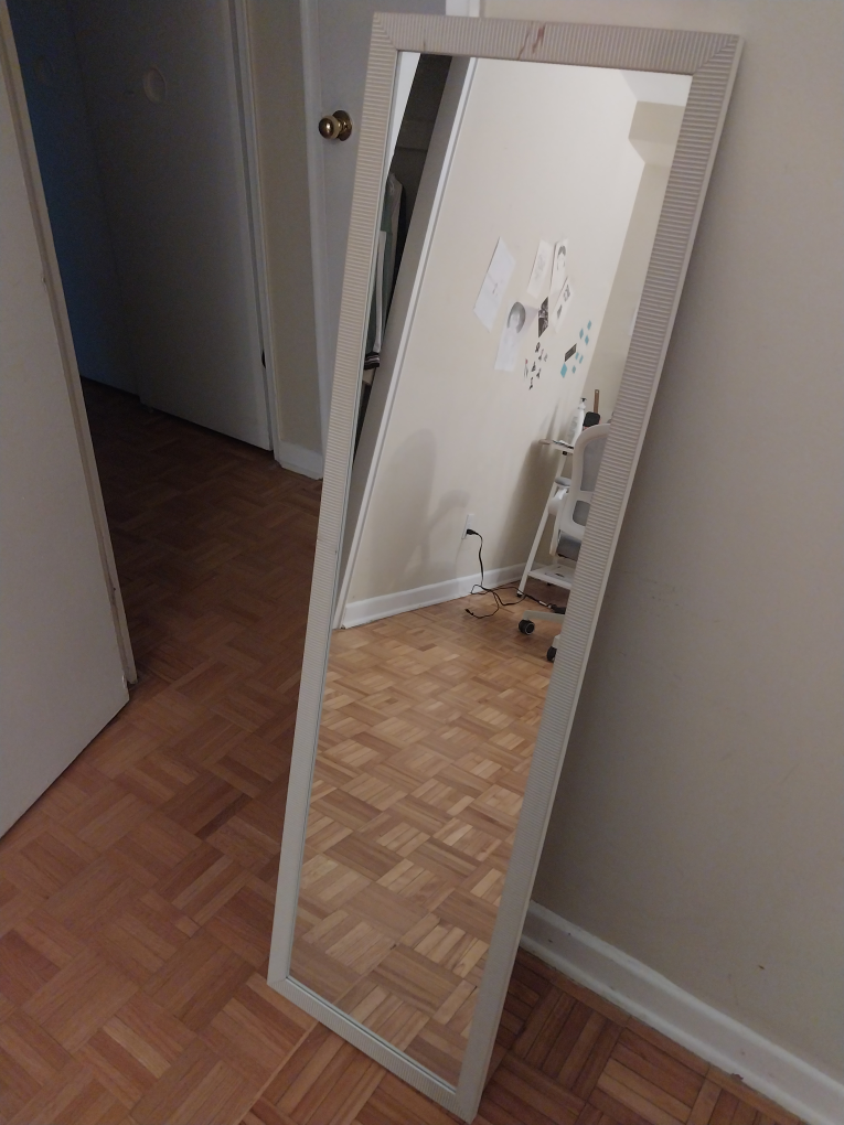 Full-Length White Mirror