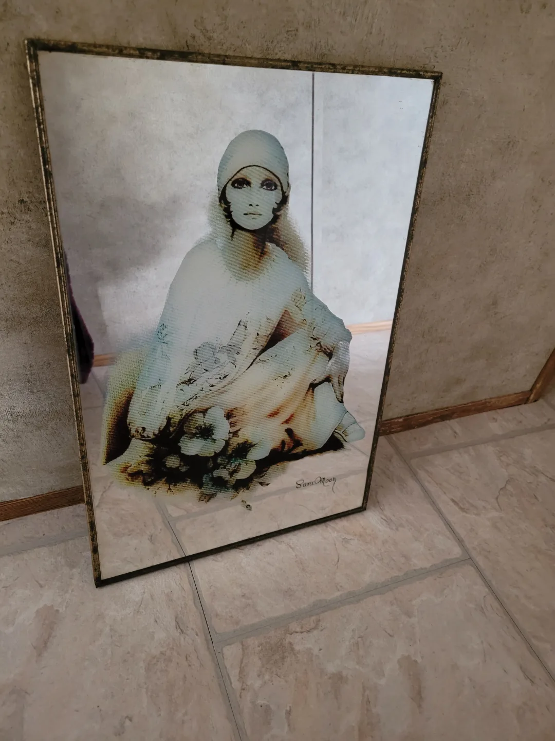 70s Art Nouveau (sara moon)framed mirror thumbnail