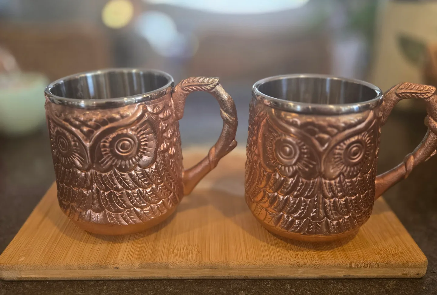 Pier 1 Copper Owl Mugs - Set of Two thumbnail