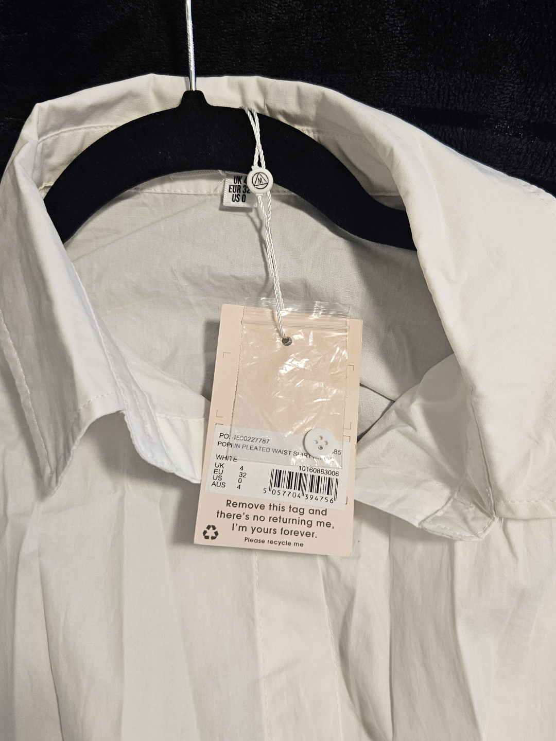 White Shirt Dress- Size xs