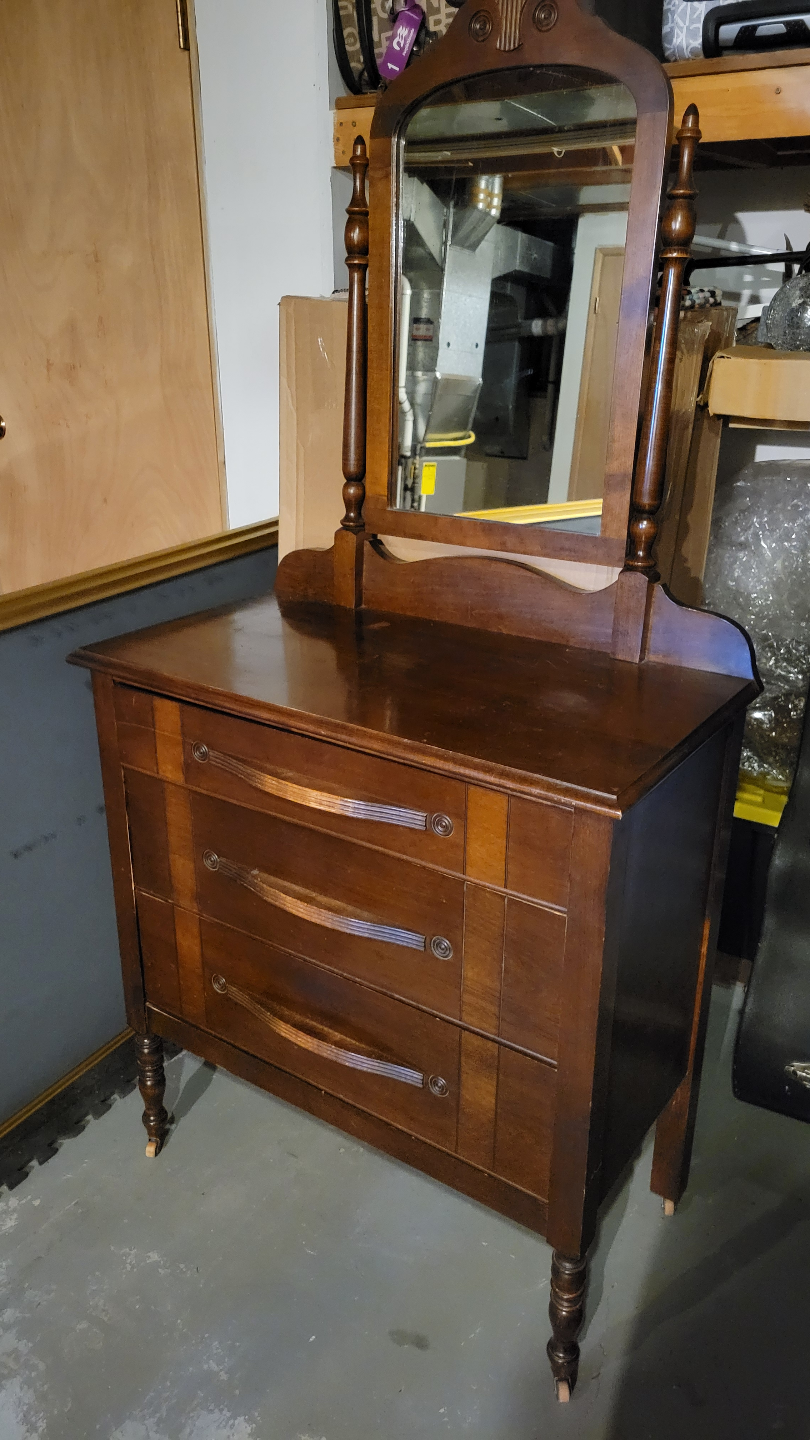 Vintage Vanity Dresser with Mirror