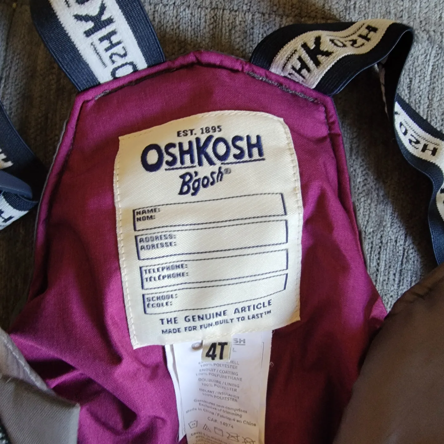 OshKosh B'gosh Size 4T Snow Pants image indicator(3)
