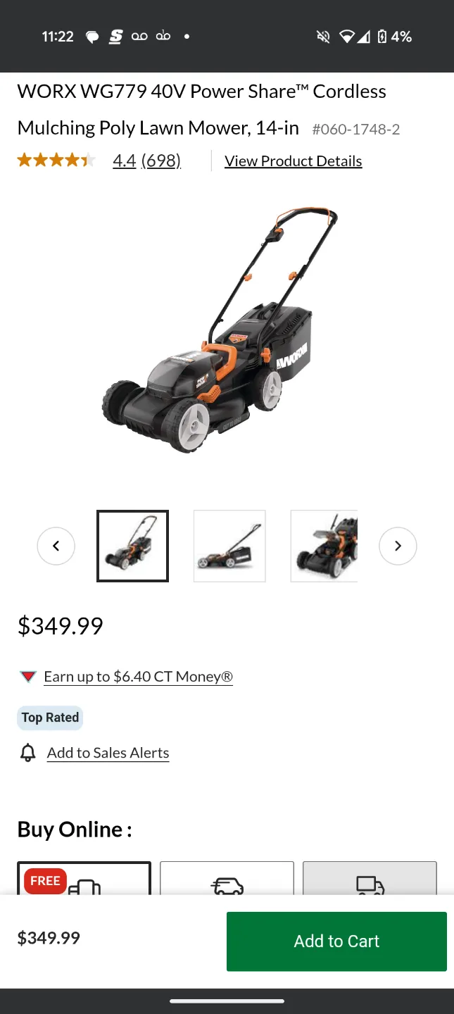 WORX WG779 40V Power Share Cordless Mulching Lawn Mower image indicator(3)