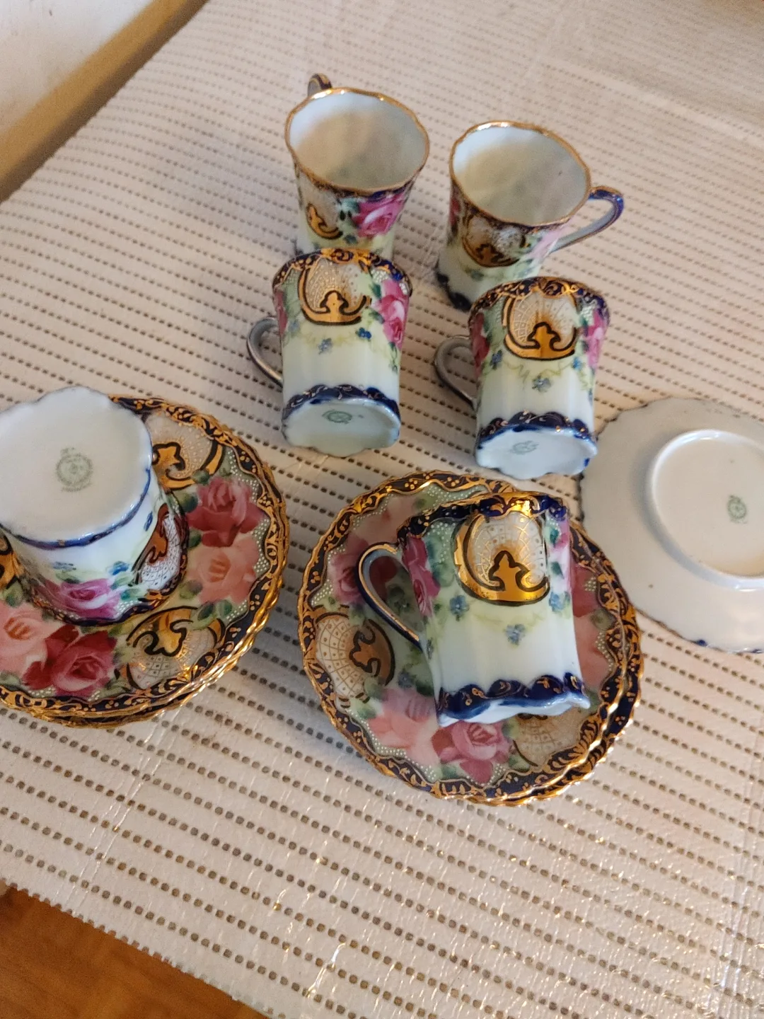 Antique Japanese Porcelain Teacup and Saucer Set thumbnail