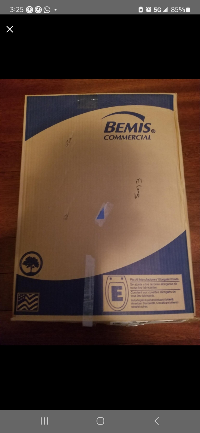 New Bemis Commercial Elongated Toilet Seat - White