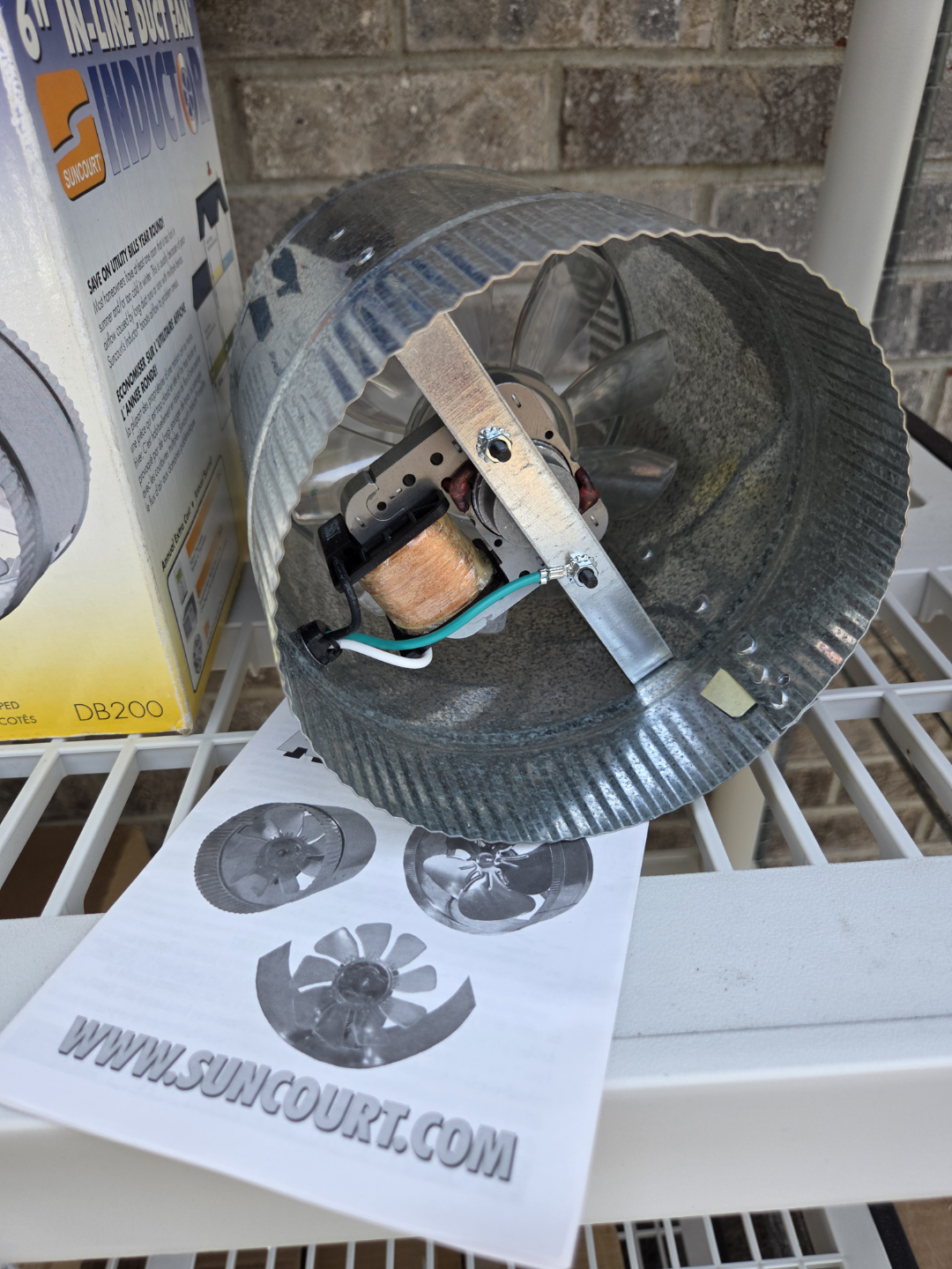 Suncourt 6" In-Line Duct Fan Inductor DB200 - photo 3