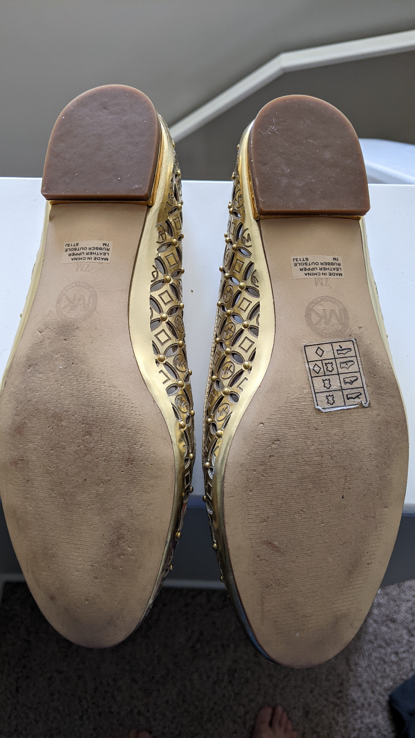 Gold Michael Kors Laser Cut Flats - Size 7M - photo 4