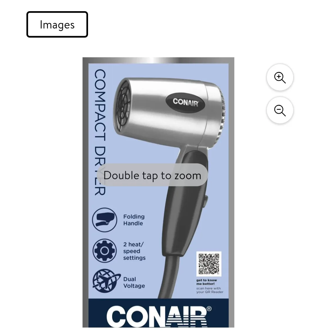 🧡Conair Compact Hair Dryer - Dual Voltage, Folding Handle thumbnail