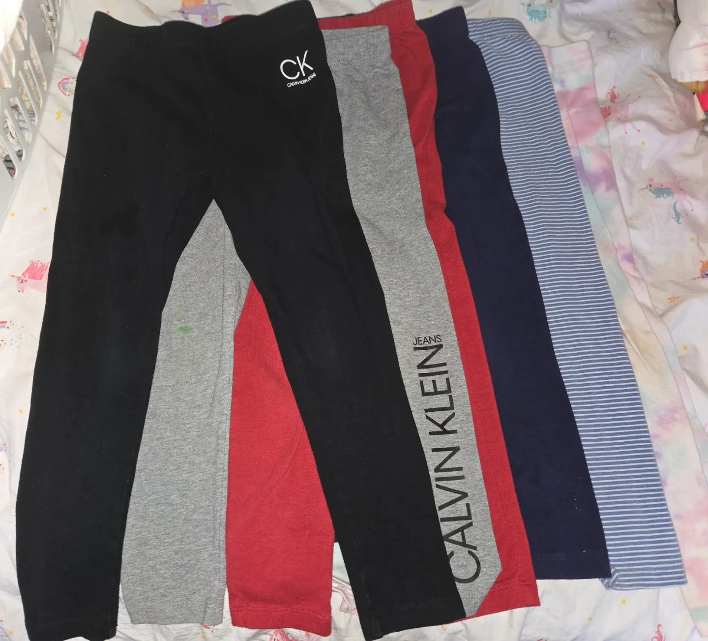 Bundle of six girls' leggings 6T 🧡 thumbnail