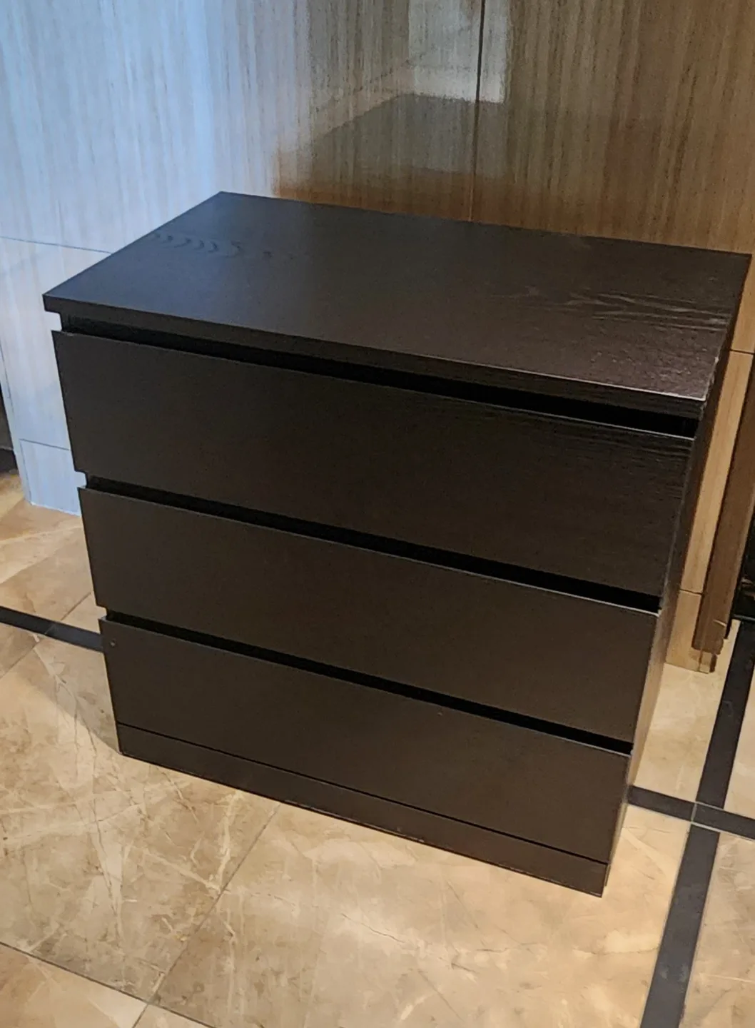 IKEA MALM 3-Drawer Chest - Black-Brown thumbnail