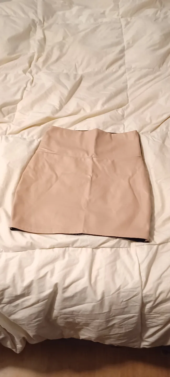 Black and Pink Faux Leather Skirt image indicator(3)