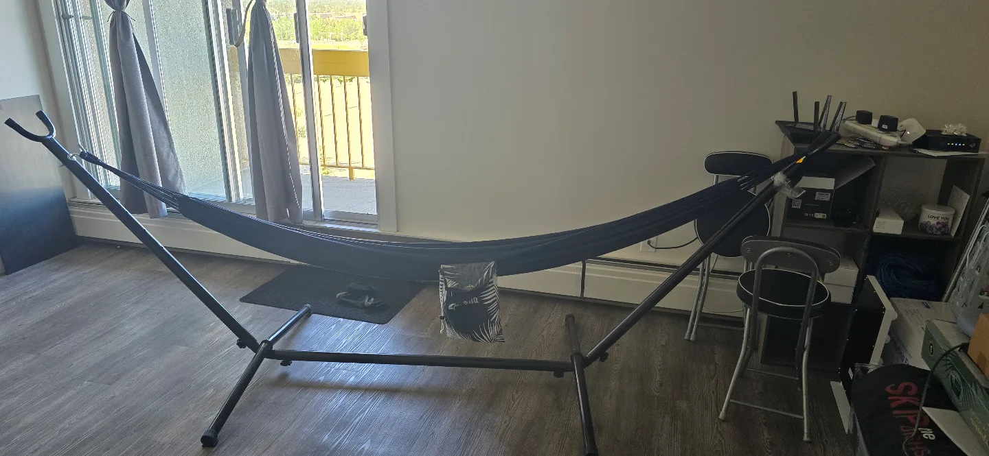 Portable Hammock Stand with Blue hammock thumbnail