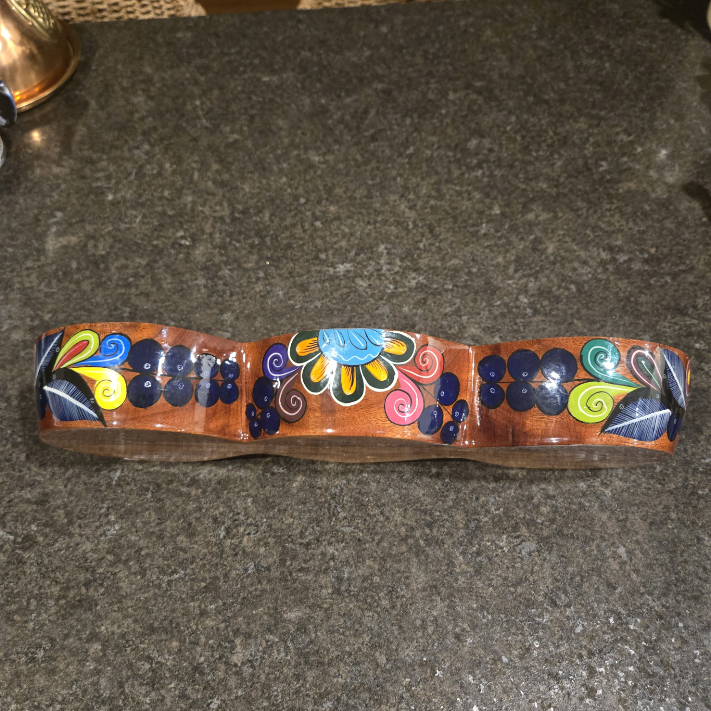 Talavera Hand Painted Mexican Folk Art Wooden Bowls - photo 4