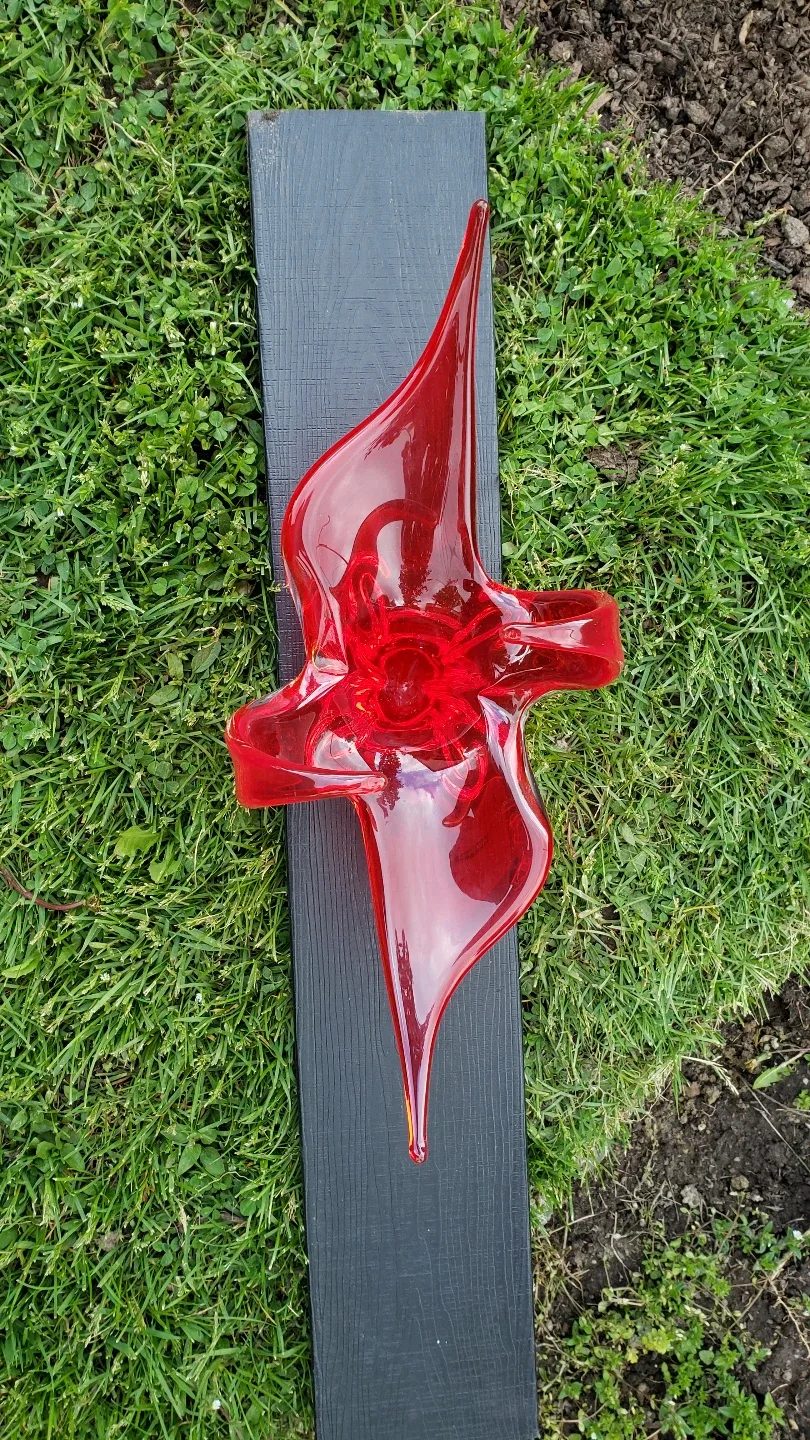 Unique Red Glass Sculpture Chalet image indicator(3)