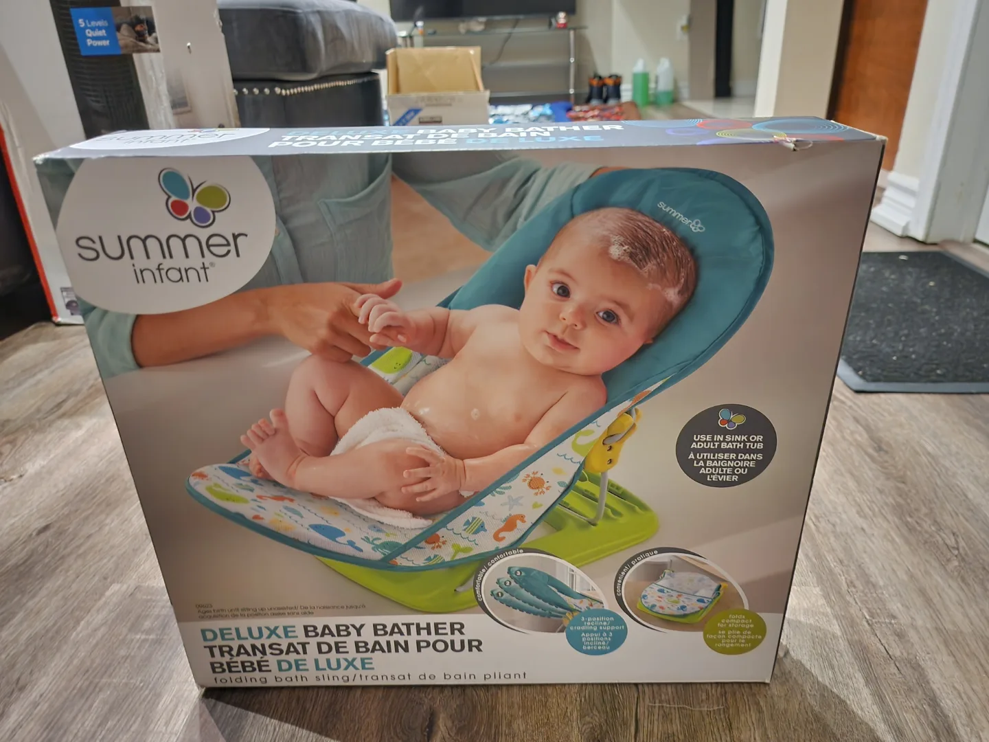 Summer Infant Deluxe Baby Bather - Teal Ocean thumbnail