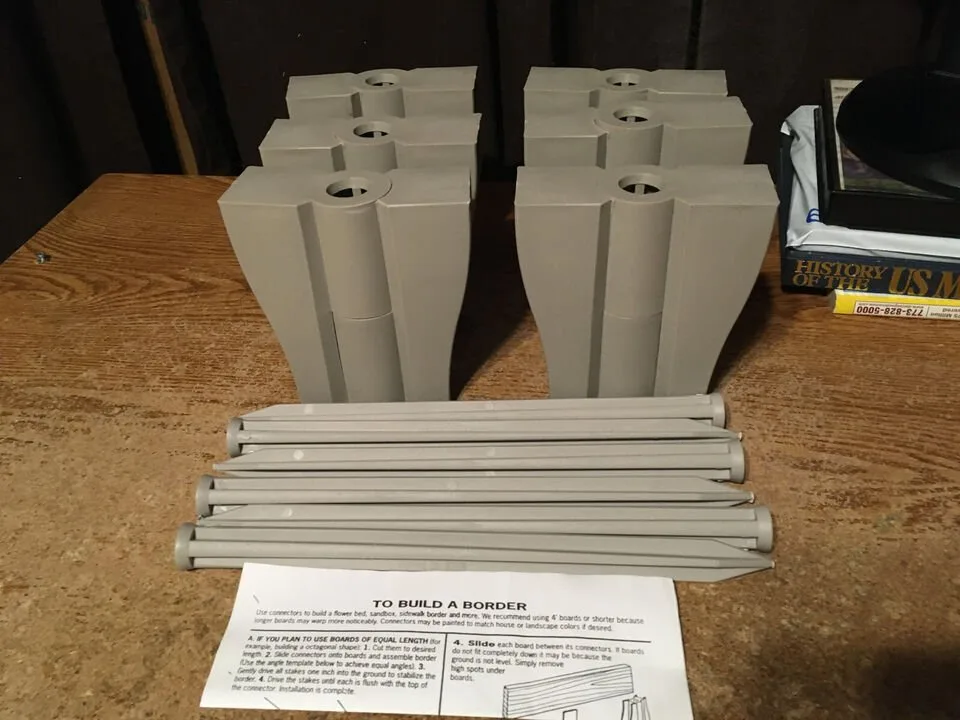 lot of 6 no dig garden connectors landscape fencing spikes thumbnail