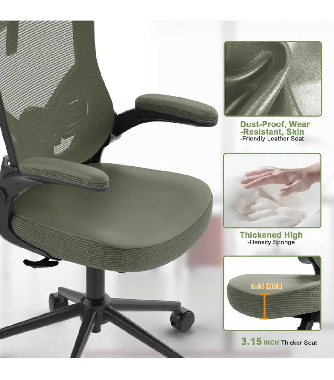 Ergonomic Mesh Office Chair with Adjustable Headrest image indicator(3)